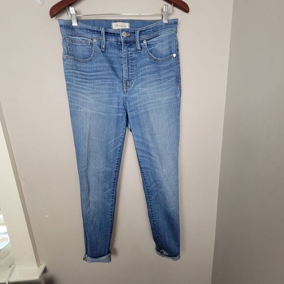 Madewell 10" High Rise Skinny Raw Hem Jeans 28 - Picture 2 of 5